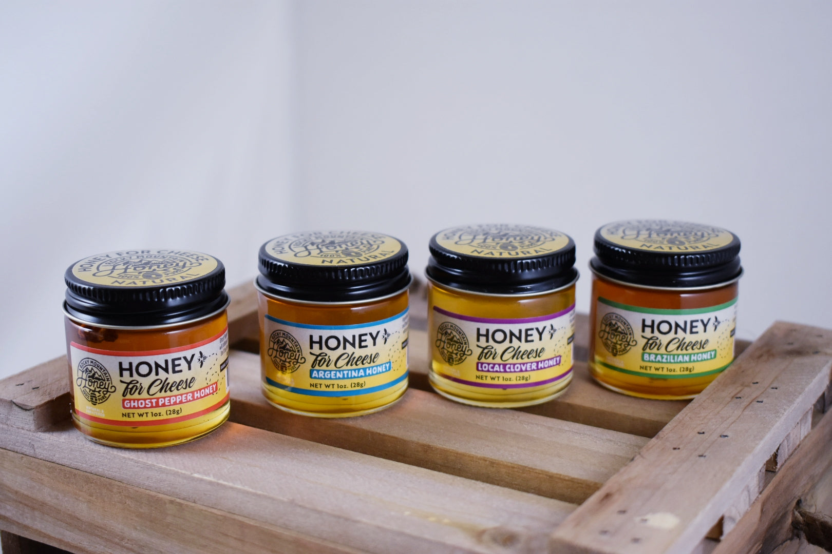 4 Pack Variety of Cheese Honeys – Rocky Mountain Honey