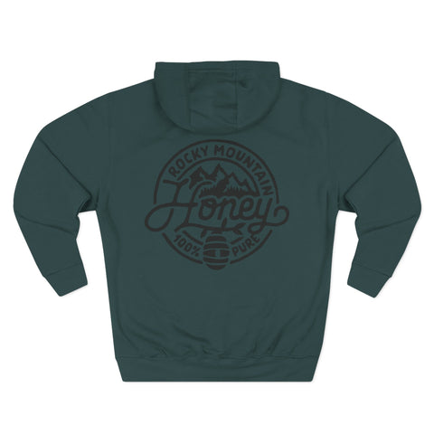Rocky Mountain Honey Hoodie — 100% Pure Bee Logo Fleece Pullover
