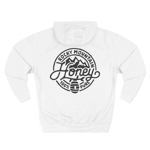 Rocky Mountain Honey Hoodie — 100% Pure Bee Logo Fleece Pullover