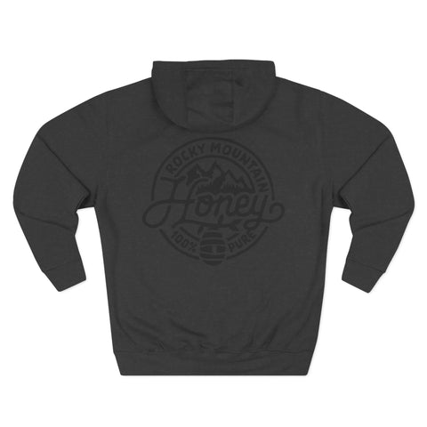 Rocky Mountain Honey Hoodie — 100% Pure Bee Logo Fleece Pullover
