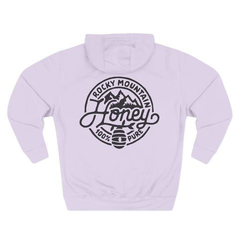 Rocky Mountain Honey Hoodie — 100% Pure Bee Logo Fleece Pullover