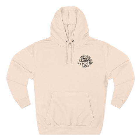 Rocky Mountain Honey Hoodie — 100% Pure Bee Logo Fleece Pullover