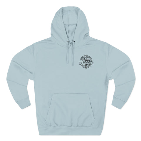 Rocky Mountain Honey Hoodie — 100% Pure Bee Logo Fleece Pullover