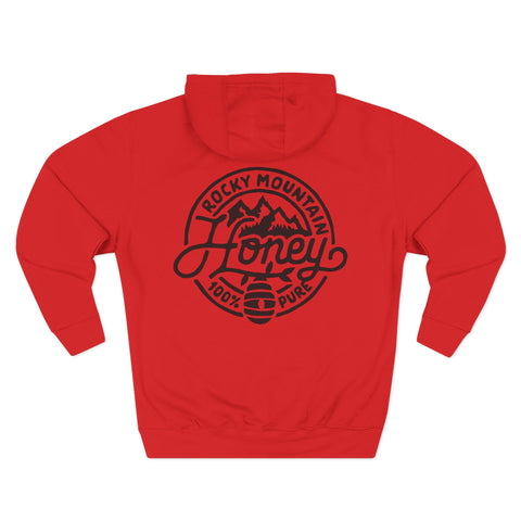 Rocky Mountain Honey Hoodie — 100% Pure Bee Logo Fleece Pullover