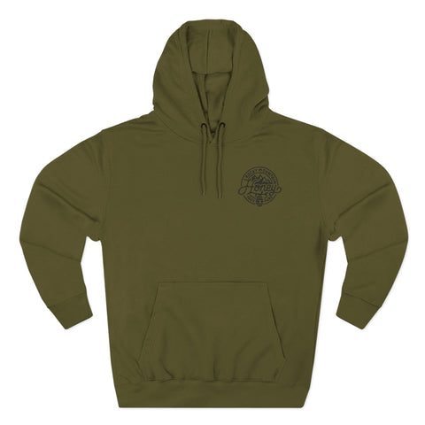 Rocky Mountain Honey Hoodie — 100% Pure Bee Logo Fleece Pullover