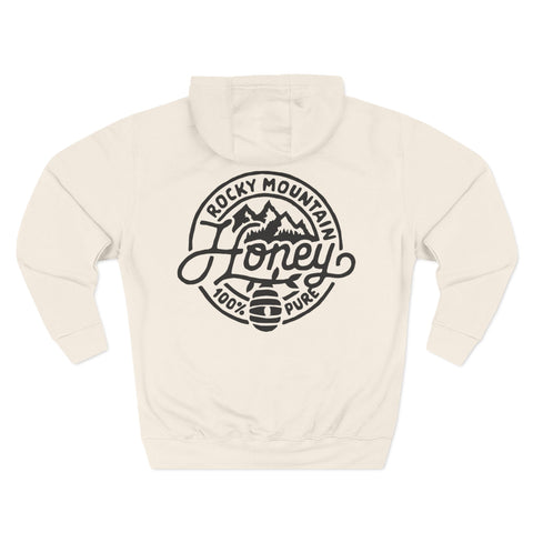 Rocky Mountain Honey Hoodie — 100% Pure Bee Logo Fleece Pullover