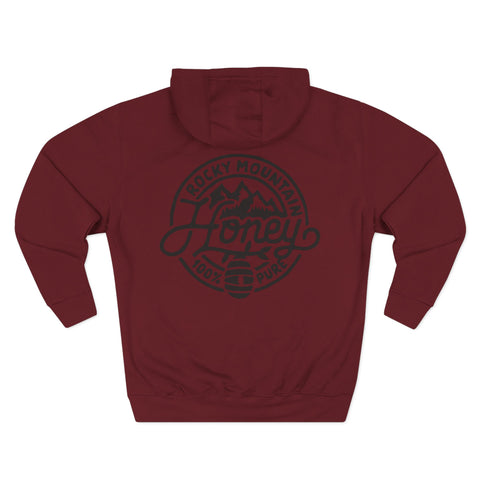 Rocky Mountain Honey Hoodie — 100% Pure Bee Logo Fleece Pullover