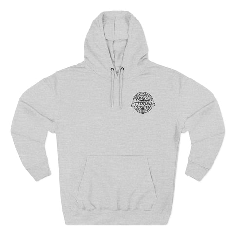 Rocky Mountain Honey Hoodie — 100% Pure Bee Logo Fleece Pullover