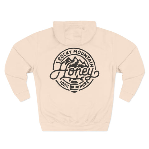 Rocky Mountain Honey Hoodie — 100% Pure Bee Logo Fleece Pullover