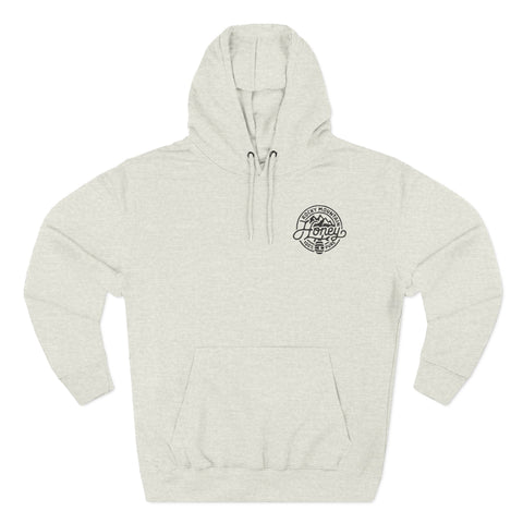 Rocky Mountain Honey Hoodie — 100% Pure Bee Logo Fleece Pullover