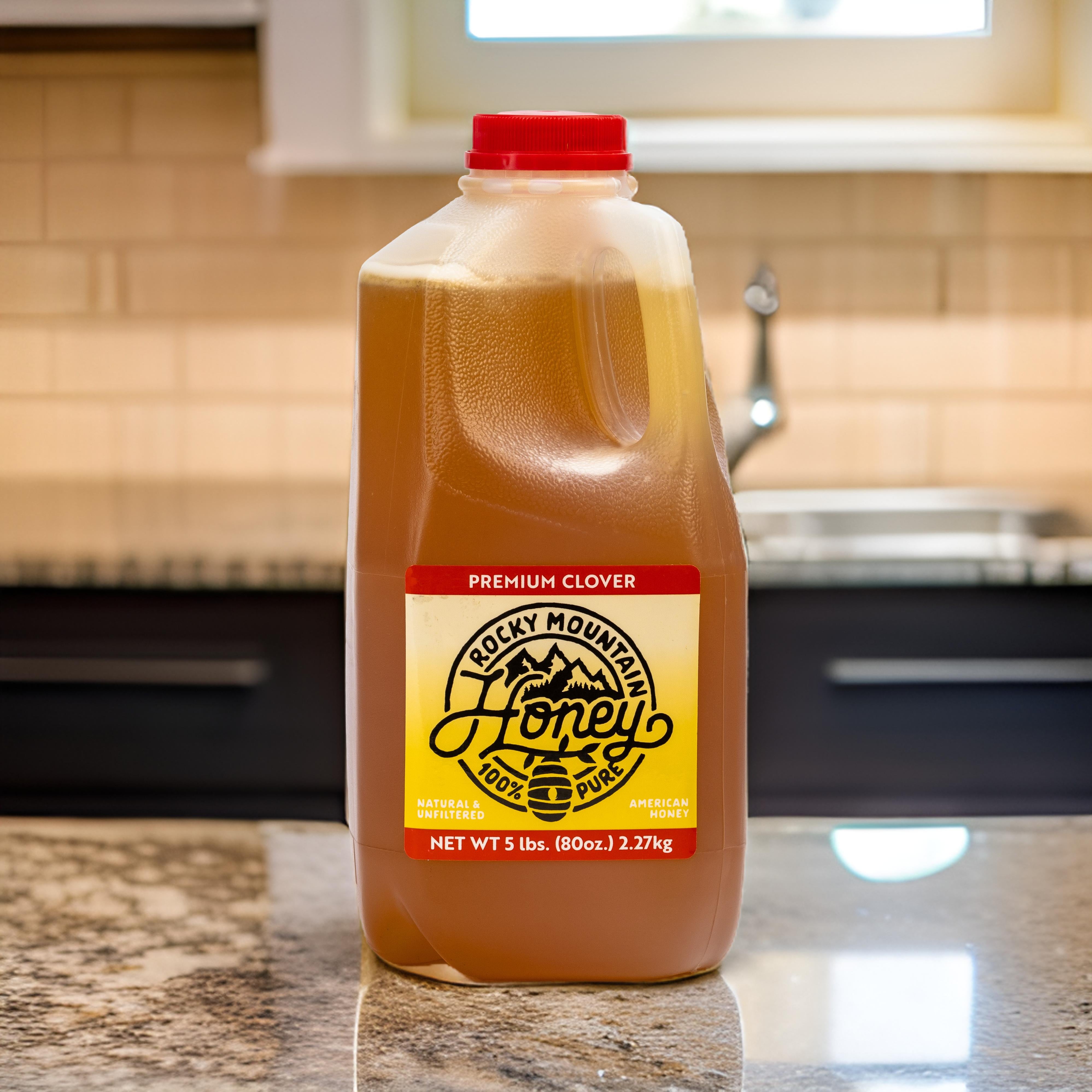 5 lb. Premium Clover Jug – Rocky Mountain Honey