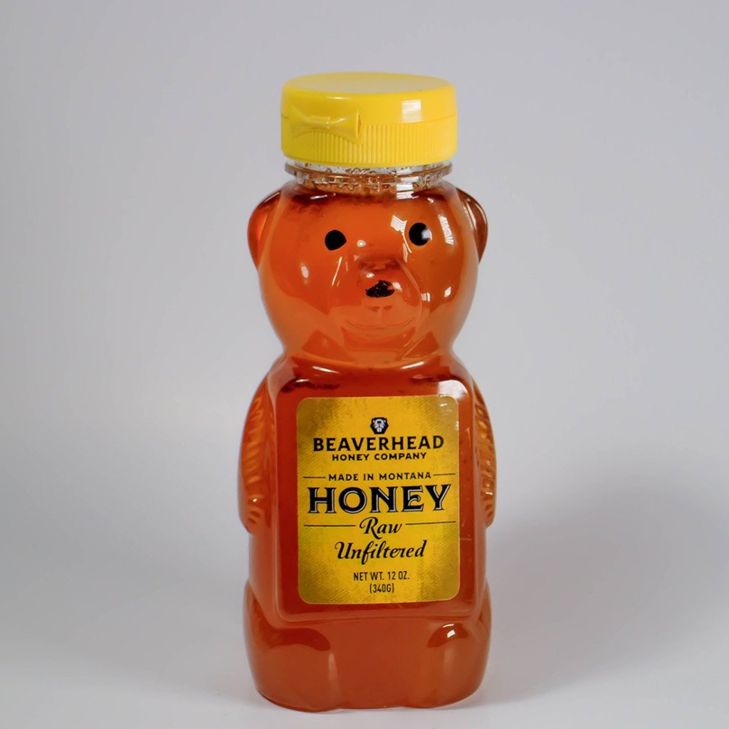 (Case of 12) 12 oz. Beaverhead Clover Honey Bear